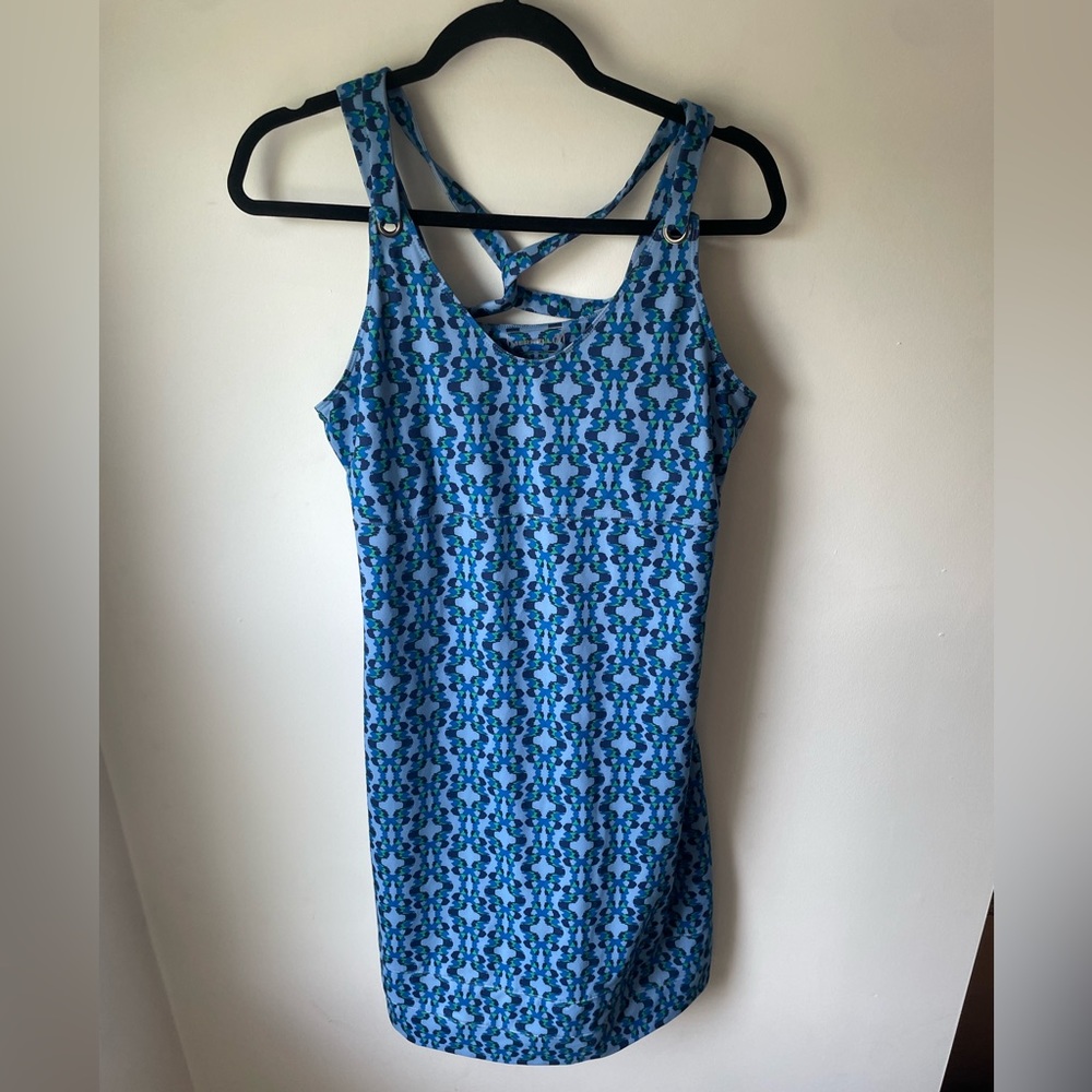 Merrell Lily Active Sports Outdoor Active Blue Pattern Dress Sz Large